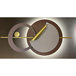 Бра круглое светодиодное в матовых оттенках коричневого и золотого цвета Kosmikos варинант исполнения - 1 | Loft Concept в Перми