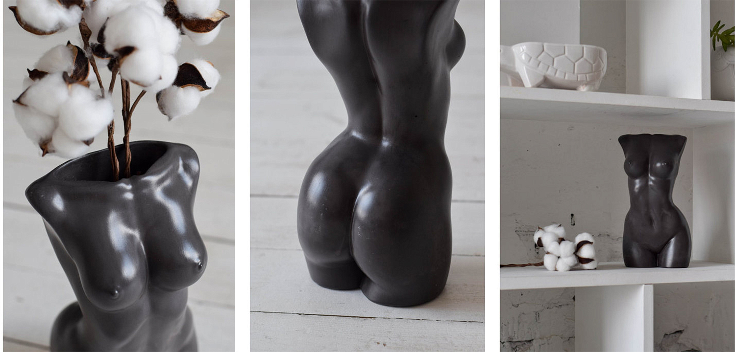 Ваза Vase Female Torso black Ваза Vase Female Torso black - Loft-Concept в Перми