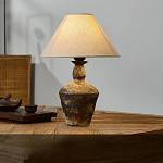 Настольная лампа с керамическим фактурным основанием и тканевым абажуром Eastern Tale варинант исполнения - 5 | Loft Concept в Перми