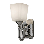 Бра для ванных комнат с белым матовым плафоном квадратной формы на основании цвета хром Feiss варинант исполнения - 1 | Loft Concept в Перми