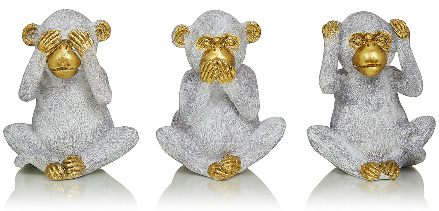 Комплект из 3-х статуэток Three Monkeys Комплект из 3-х статуэток Three Monkeys - Loft-Concept в Перми