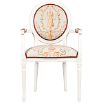 Полукресло из массива бука бежевое с растительным орнаментом Raffael Angel Beige Chair варинант исполнения - 1 | Loft Concept в Перми