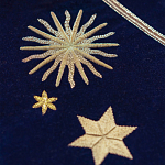 Обои с вышивкой ручной работы Cosmos Original colourway on velvet варинант исполнения - 3 | Loft Concept в Перми