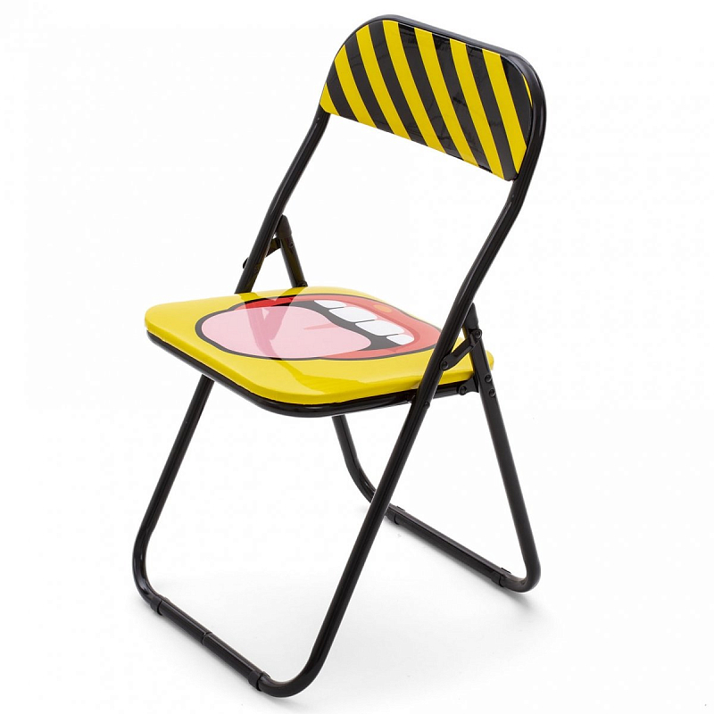 Стул Seletti Folding Chair Tongue Желтый Черный в Перми | Loft Concept 