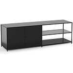 ТВ-тумба из металла с 2-мя дверцами и полками Damian Metal TV Stand варинант исполнения - 2 | Loft Concept в Перми