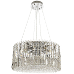 Круглая люстра с металлическими и хрустальными подвесками Bonnay Crystal Chrome Chandelier варинант исполнения - 6 | Loft Concept в Перми