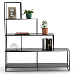 Ступенчатый стеллаж Menzie Steps Metal Rack Black варинант исполнения - 3 | Loft Concept в Перми