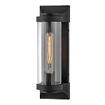 Настенный фонарь в индустриальном стиле с вытянутым цилиндрическим плафоном из прозрачного стекла и черным корпусом Hinkley варинант исполнения - 4 | Loft Concept в Перми