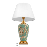 Настольная лампа бирюзовая с цветочным принтом Turquoise Flight варинант исполнения - 3 | Loft Concept в Перми