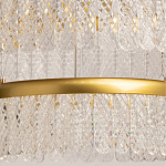 Люстра двухъярусная с золотого цвета и прозрачными подвесками Pettico варинант исполнения - 4 | Loft Concept в Перми