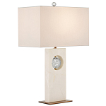 Настольная лампа из мрамора с тканевым прямоугольным абажуром Eternity варинант исполнения - 3 | Loft Concept в Перми