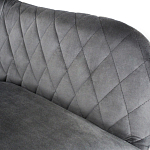 Барный стул со спинкой и подлокотниками на 4-х металлических ножках Douglas Rhombus Серый Велюр варинант исполнения - 4 | Loft Concept в Перми