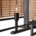 Люстра прямоугольной формы с чёрным каркасом и вставкой из плетеного материала Cage for Light варинант исполнения - 2 | Loft Concept в Перми