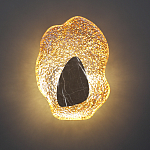 Бра с волнообразным стеклянным плафоном и вставкой из мрамора Liquid Stone варинант исполнения - 9 | Loft Concept в Перми