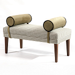 Банкетка Banquette PIED DE POULE с принтом гусиная лапка и бежевыми подлокотниками  варинант исполнения - 2 | Loft Concept в Перми