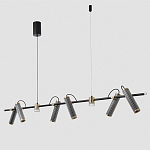 Люстра с 8-ю цилиндрическими плафонами на магнитном креплении и черным металлическим основанием Bronze Concert варинант исполнения - 2 | Loft Concept в Перми