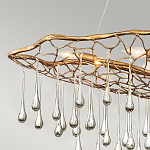 Люстра подвесная золотого цвета с металлическим сетчатым основанием и стеклянными каплевидными подвесками Hinkley варинант исполнения - 10 | Loft Concept в Перми