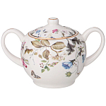 Чайный сервиз из фарфора белый с рисунком цветов на 6 персон 14 предметов Garden Whisper Porcelain Set  варинант исполнения - 3 | Loft Concept в Перми