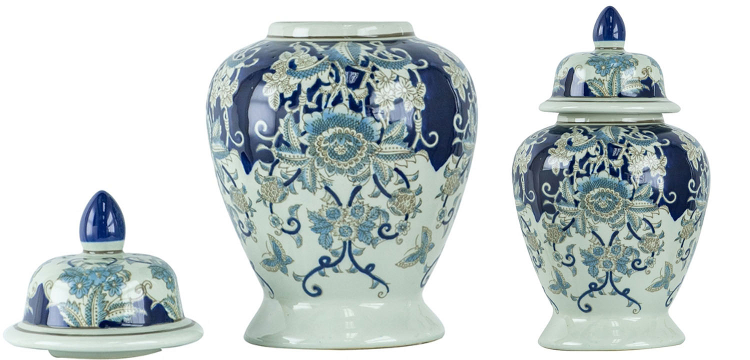 Ваза с крышкой Blue & White Ornament Vase 42 Ваза с крышкой Blue & White Ornament Vase 42 - Loft-Concept в Перми