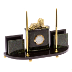 Настольный канцелярский набор из нефрита с декором в виде льва Golden Lion варинант исполнения - 2 | Loft Concept в Перми