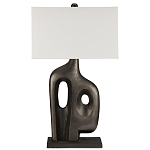 Настольная лампа с прямоугольным тканевым абажуром на фигурном каркасе Brutilist  варинант исполнения - 4 | Loft Concept в Перми