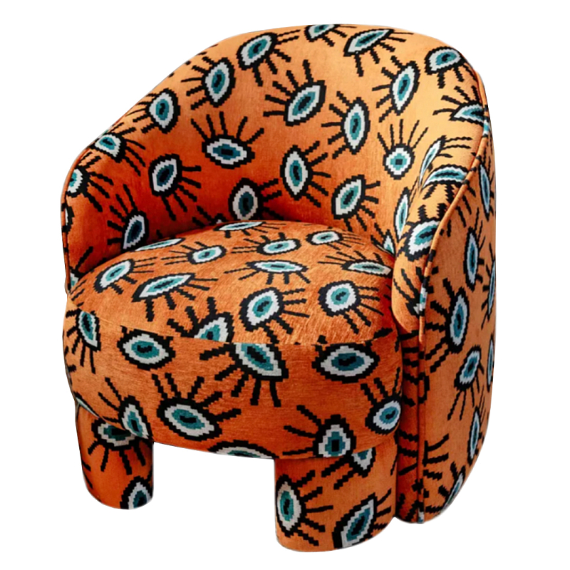 Акцентное Кресло Leela Оранжевый Орнамент Оранжевый в Перми | Loft Concept 