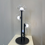 Настольная лампа с тремя прозрачными куполообразными плафонами и черным металлическим основанием Flos Wireline Lighting варинант исполнения - 6 | Loft Concept в Перми