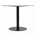 Круглый обеденный стол с белой мраморной столешницей White Tabletop on Black Base варинант исполнения - 4 | Loft Concept в Перми