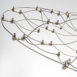 Люстра подвесная с тонкой металлической конструкцией цвета хром Quasar варинант исполнения - 6 | Loft Concept в Перми