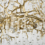 Подвесная люстра в виде ветвей деревьев золотого цвета с прозрачными подвесками-каплями 8 и 14 ламп Droplet Chandelier варинант исполнения - 6 | Loft Concept в Перми