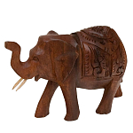 Статуэтка из дерева суар в виде слона в традиционном облачении Little Elephant варинант исполнения - 1 | Loft Concept в Перми