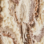 Овальный Современный Гобелен Абстракция в бежевых тонах Shallow варинант исполнения - 3 | Loft Concept в Перми