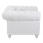 Кресло низкое с мягкой обивкой из велюра на 4-х ножках из массива березы Sophie Armchair white варинант исполнения - 2 | Loft Concept в Перми