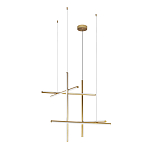 Люстра с 6-ю  пересекающимися цилиндрическими плафонами на тонких тросах Trumpet tube варинант исполнения - 4 | Loft Concept в Перми