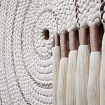 Художественный Гобелен Макраме White Disk Harmony варинант исполнения - 3 | Loft Concept в Перми