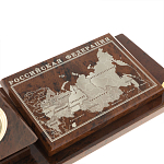 Настольный письменный набор с часами в виде пирамиды из природного камня обсидиана Pyramid of Time варинант исполнения - 4 | Loft Concept в Перми