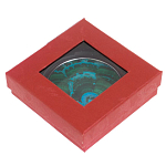 Зеркало карманное складное круглое из натурального камня Малахит с Хризоколлой в подарочной упаковке Silver Stone Mirrors варинант исполнения - 4 | Loft Concept в Перми