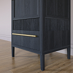 Узкий Шкаф Primo с 2 выдвижными ящиками Черный дуб варинант исполнения - 4 | Loft Concept в Перми