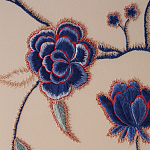 Обои с вышивкой ручной работы Flora Catherine colourway on Liso Pearl wool sateen варинант исполнения - 5 | Loft Concept в Перми