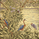 Обои ручная роспись Le Brésil Amarelo Deep Rich Gold варинант исполнения - 1 | Loft Concept в Перми