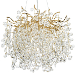 Люстра с хрустальными подвесками на металлических ветках Fairytree Light Gold Chandelier 10 варинант исполнения - 1 | Loft Concept в Перми