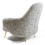 Кресло мягкое с принтом на золотистых ножках Onlooker варинант исполнения - 4 | Loft Concept в Перми