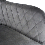 Барный стул со спинкой и подлокотниками на 4-х деревянных ножках Douglas Rhombus Серый Велюр варинант исполнения - 4 | Loft Concept в Перми