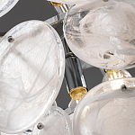 Люстра из белых стеклянных дисков на серебрянном каркасе White Glowing Reflectors варинант исполнения - 6 | Loft Concept в Перми