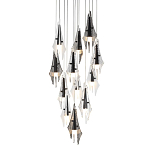 Люстра каскадная с 12-ю рельефными прозрачными плафонами Glass Pod  варинант исполнения - 1 | Loft Concept в Перми