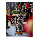 Ваза из фарфора черная с цветочной росписью и бронзовой стрекозой Spring Garden варинант исполнения - 5 | Loft Concept в Перми