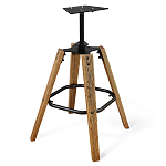 Барный стул со спинкой и подлокотниками на 4-х коричневых ножках Бежевый Велюр Ava Charm варинант исполнения - 3 | Loft Concept в Перми