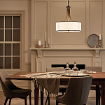 Люстра подвесная с двойным круглым плафоном из органзы и матового стекла Kichler варинант исполнения - 12 | Loft Concept в Перми