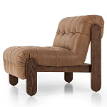 Кресло с деревянным каркасом и обивкой из кожи Medieval Furniture варинант исполнения - 1 | Loft Concept в Перми