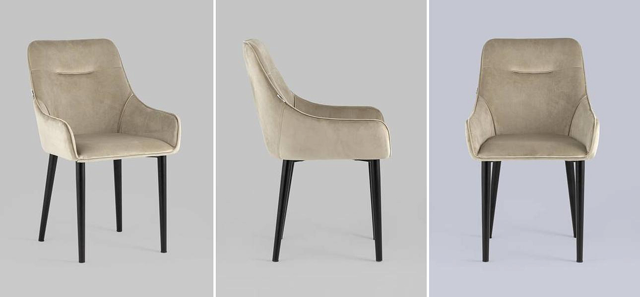 Стул Joan Chair Бежевый Велюр Стул Joan Chair Бежевый Велюр - Loft-Concept в Перми